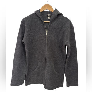 Smart Set Merino Wool Zip Hoodie | Charcoal Grey | Normcore Minimal